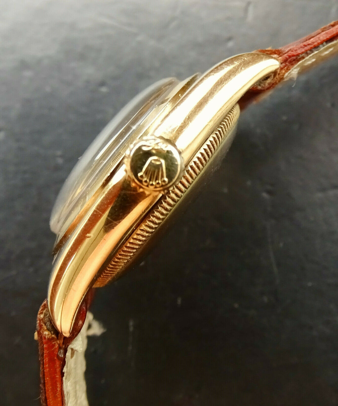 ♛ Rolex Oyster Bubble Back 5011 Yellow Gold 14K 585 Automatic Chronometer 1950s