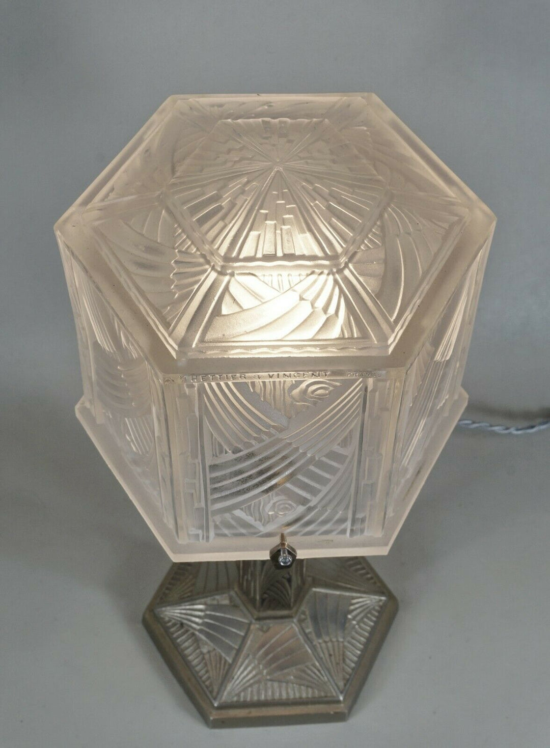 HETTIER & VINCENT : RARE FRENCH ART DECO LAMP 1930 ..... des hanots France 1925