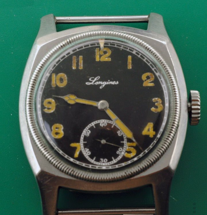 ヴィンテージ　1930年代　ロンジン　Majetek 　ビックタートル　ミリタリーパイロットウォッチ　ポーセリンダイアル