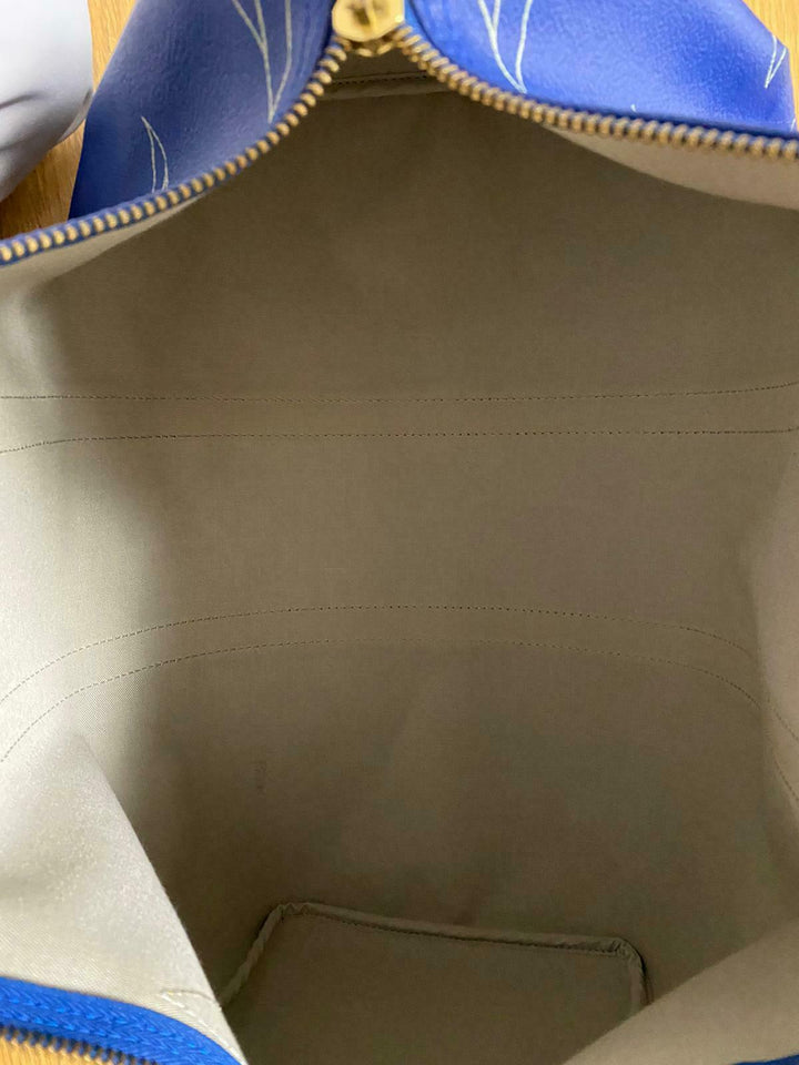 LOUIS VUITTON KEEPALL 45 BAG CUP 1992 BLUE LEATHER VINTAGE Boston LV2