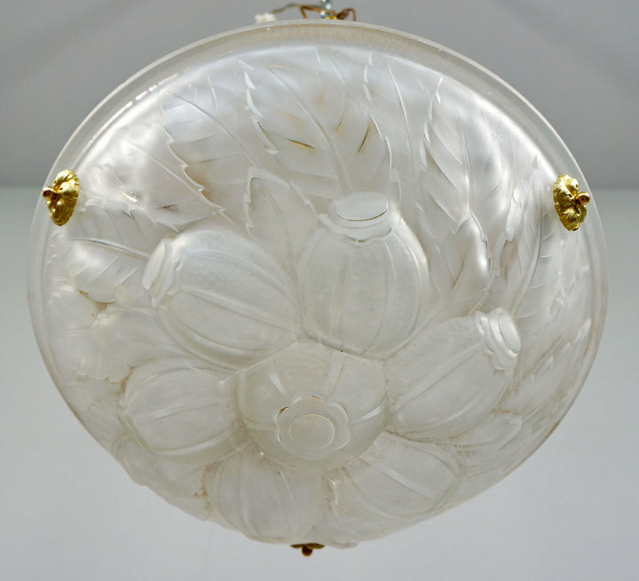 VERRERIE DES VOSGES : FRENCH ART DECO CHANDELIER ...... lustre lamp muller era