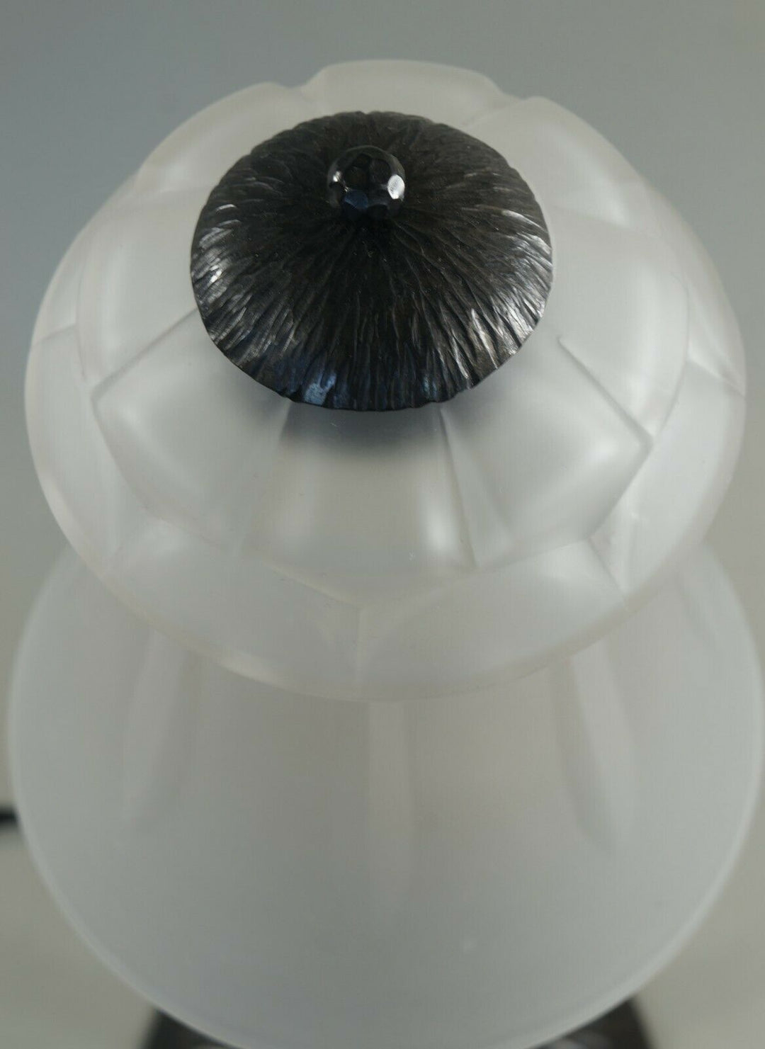 FOURNET & SCHNEIDER : FRENCH 1930 ART DECO LAMP . fer forgé HF France muller era