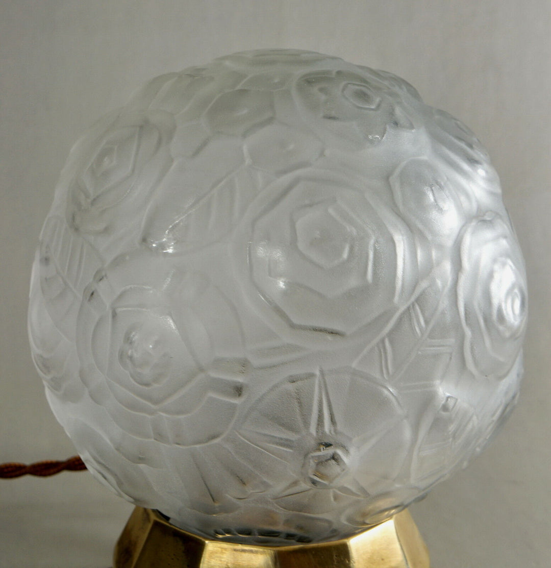 SABINO : FRENCH ART DECO LAMP 1930 ... bronze lustre globe lampe muller era 1925