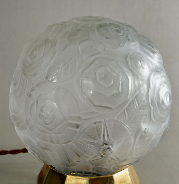 SABINO : FRENCH ART DECO LAMP 1930 ... bronze lustre globe lampe muller era 1925