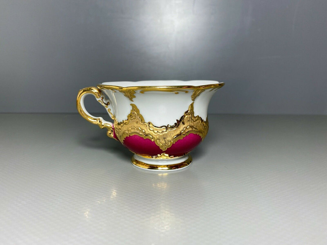 MEISSEN MOKKA GEDECK 2-TLG TASSE UT B-FORM WEINROT ROT BORDEAUX VIEL GOLD Nr.4