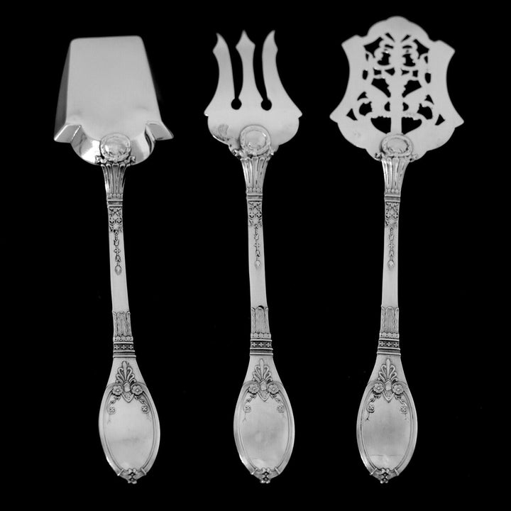 Lapparra French Sterling Silver Dessert Hors D'Oeuvre Set 4 Pc, Empire Torch