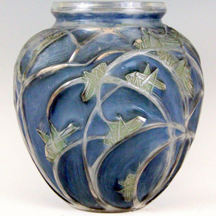 Exceptionnel Vase boule modèle "Sauterelles" René LALIQUE signé création 1912