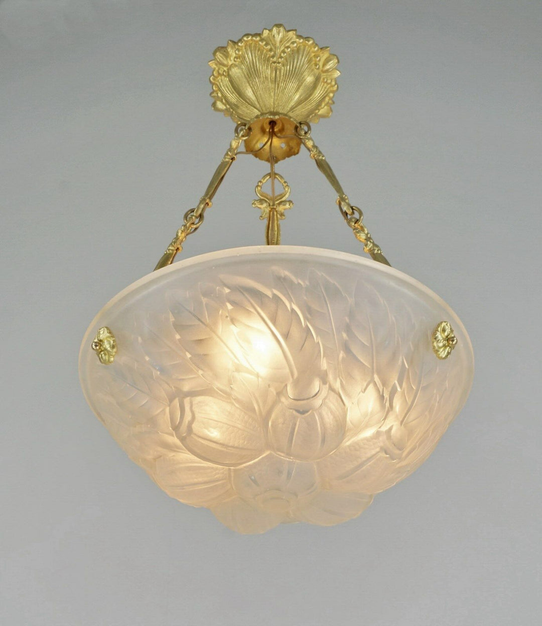VERRERIE DES VOSGES : FRENCH ART DECO CHANDELIER ...... lustre lamp muller era