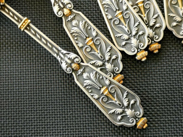 Puiforcat Solid Silver Vermeil Renaissance François 1er 12 Spoons The Desser