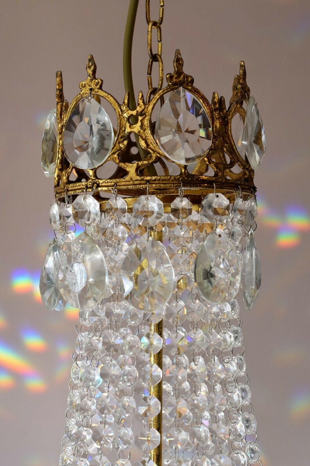 French Empire Crystal Chandelier Antique Vintage Ceiling Lighting Pendant Lamp