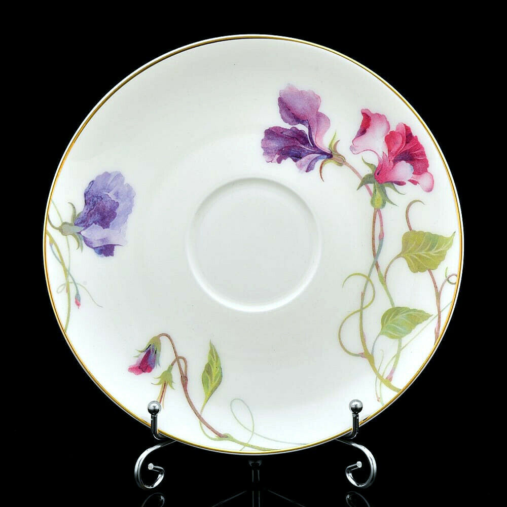 Imperial Porcelain Teacup & Saucer, Blooming Pea Floral Pattern, LOMONOSOV, LFZ