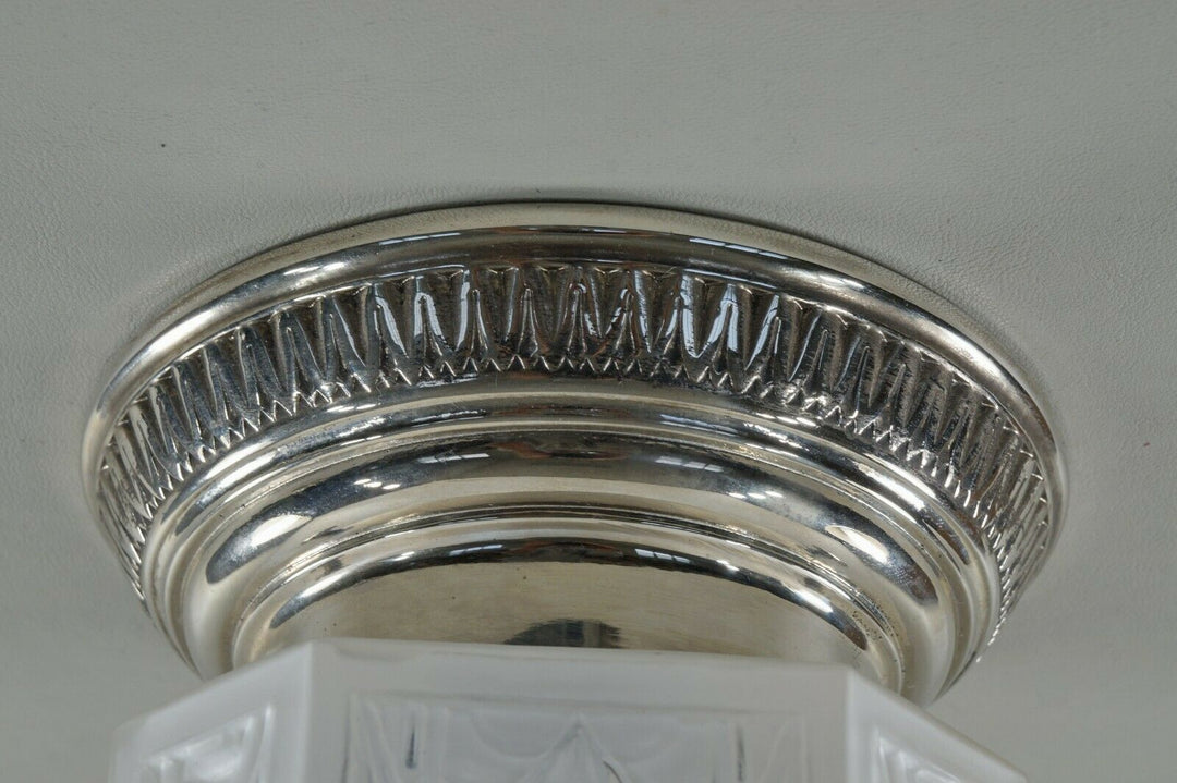 GEORGES LELEU : FRENCH 1930 ART DECO FLUSH MOUNT ...... chandelier lamp pendant