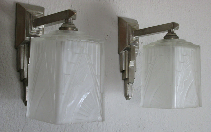 PAIR OF FRENCH ART DECO SCONCES 1925 - SIGNED: DES HANOTS