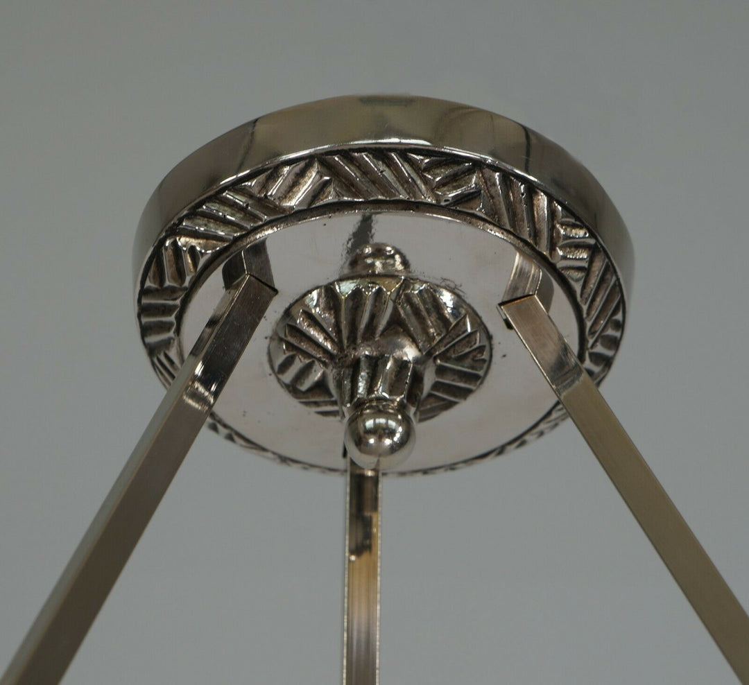 HUBENS & DEGUÉ : FRENCH 1930 ART DECO CHANDELIER . pendant 1925 lamp muller era