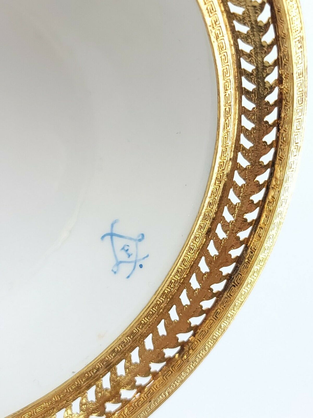 Antique French Sevres Porcelain Box Egg Style Gilt Bronze