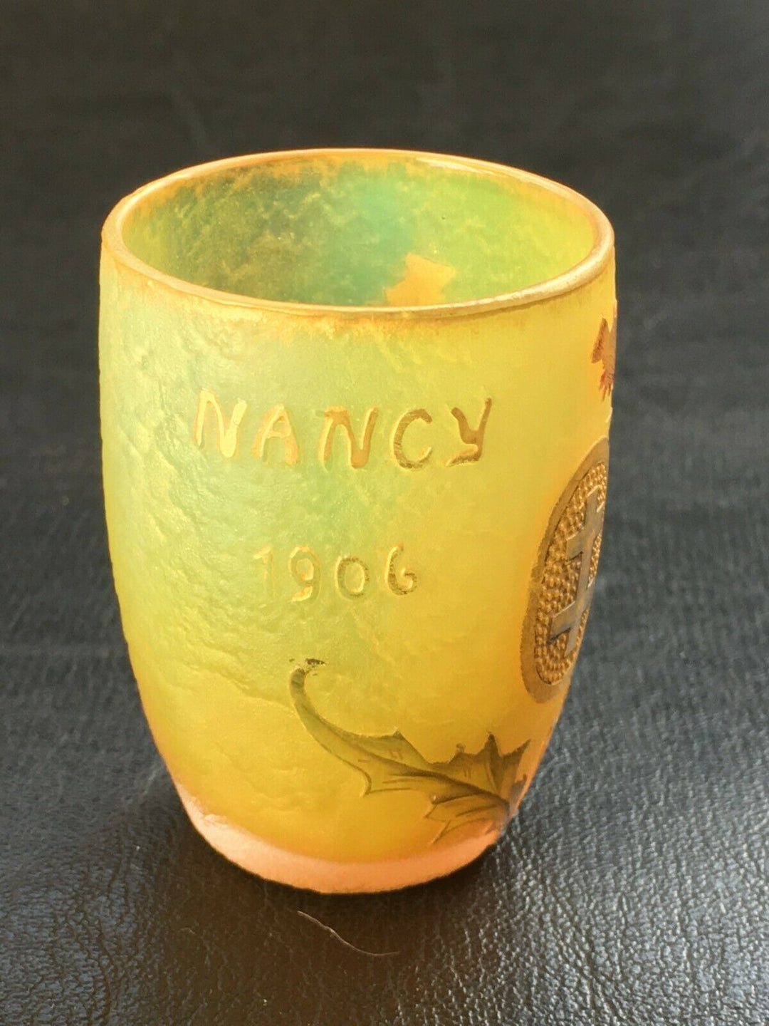 ドーム兄弟(DAUM NANCY)　アザミとロレーヌクロスのミニチュアールリキュールグラス　花瓶