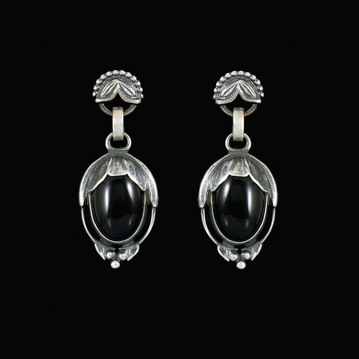 ジョージジェンセン(Georg Jensen)　シルバーイヤリング　ブラックアゲート　2010年