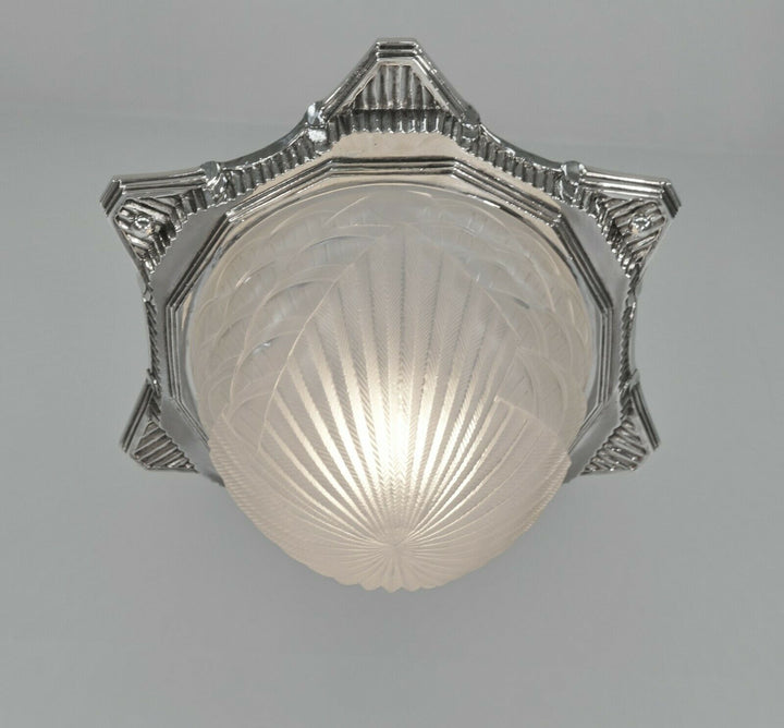 SCHNEIDER : FRENCH 1930 ART DECO FLUSH MOUNT pair available ........ lamp France
