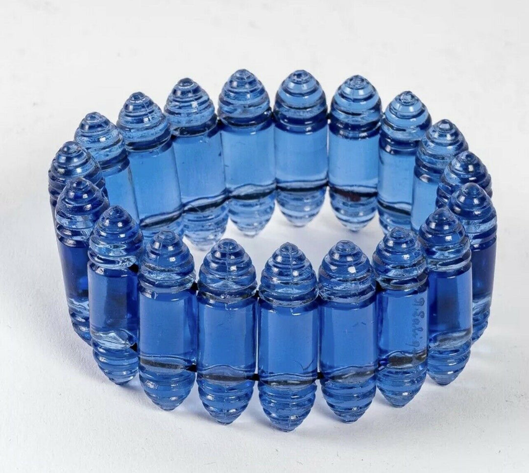 Bracelet Renaissance Bleu Rene Lalique R.Lalique Blue Bracelet Jewel Art Deco