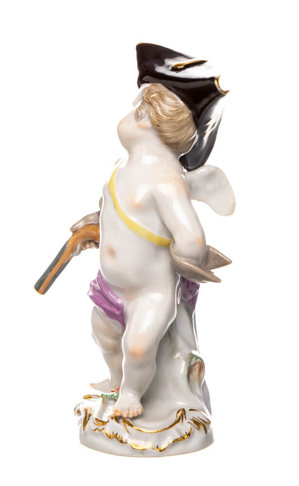 マイセン人形　ピストルを持った仮装キューピッド(小)　V. アジエ作 　一級品 　15号