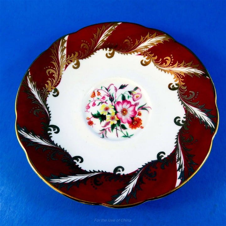 パラゴン　レッドカラーとお花がアクセントのカップ&ソーサー