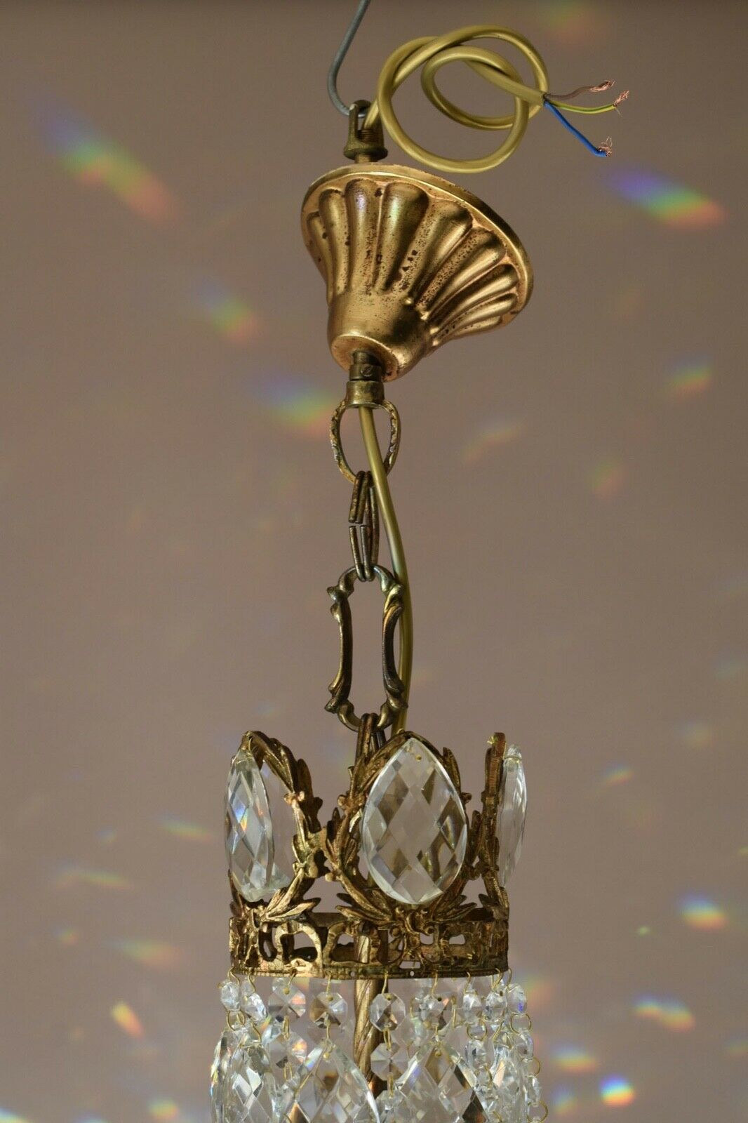 Easy Fit Antique / Vintage Crystal Chandelier, Empire Style Home Living Lamp