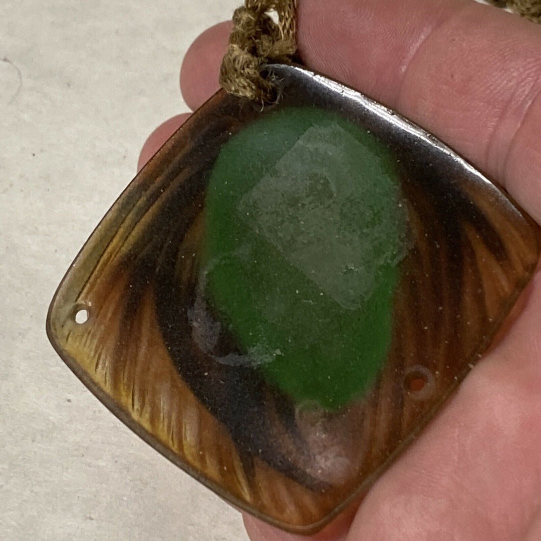 アルジールソー 　ペンダント　松ぼっくり　パート・ド・ヴェール