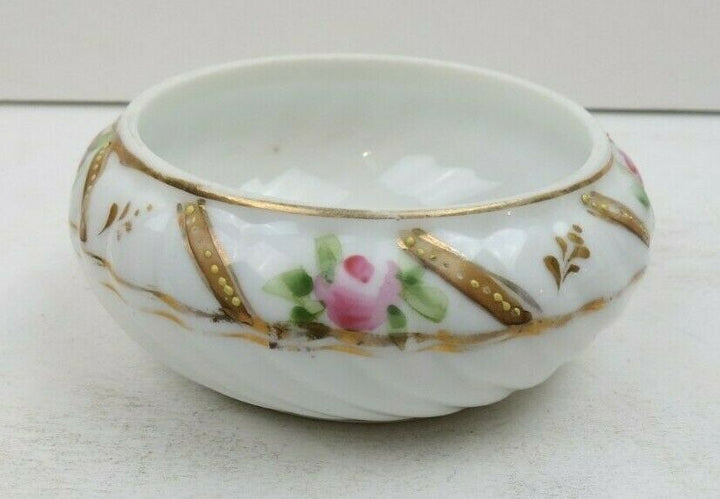 ANTIQUE MORIMURA NIPPON ROSES MORIAGE GOLD SWIRLS TRINKET DRESSER VANITY BOX