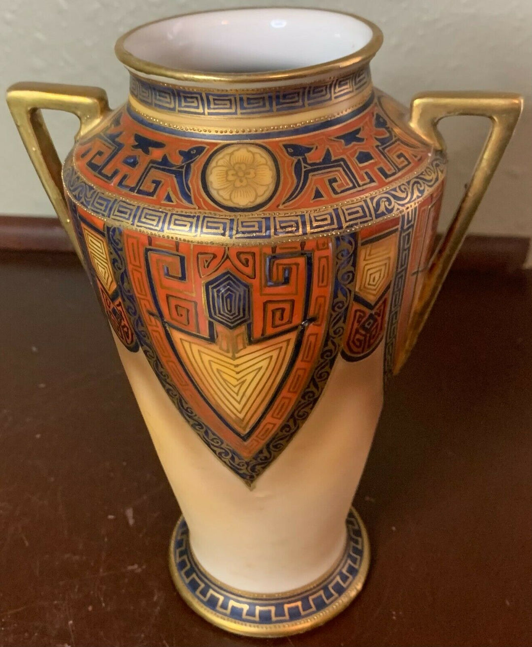 Antique Nippon Egypt Middle East Design Cleopatra Vase Urn Morimura Green Mark