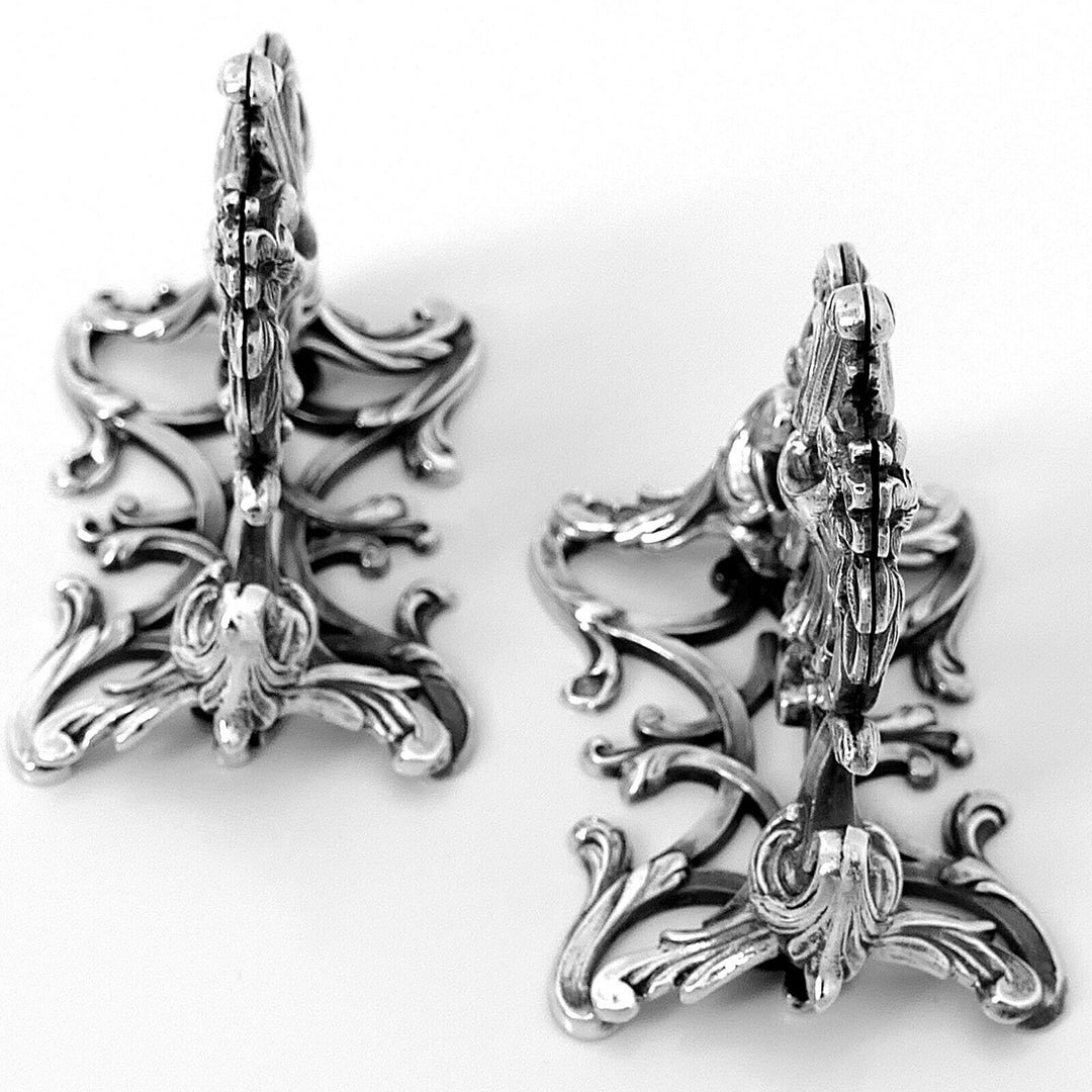 Lapar Rare French All Sterling Silver Menu, Place, Name Holders Pair