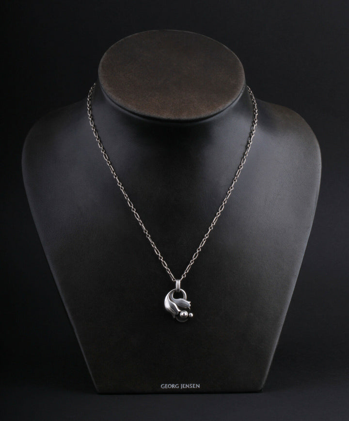 GEORG JENSEN Sterling Silver Pendant of the Year 1999 with Silverball. NEW.