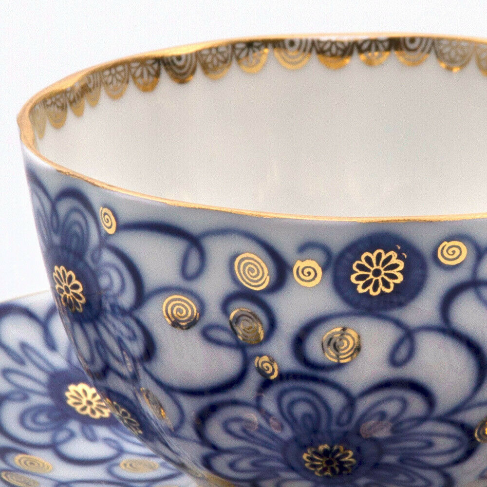 Bindweed Teacup w/ Saucer by Imperial Porcelain Russian Lomonosov LFZ IFZ