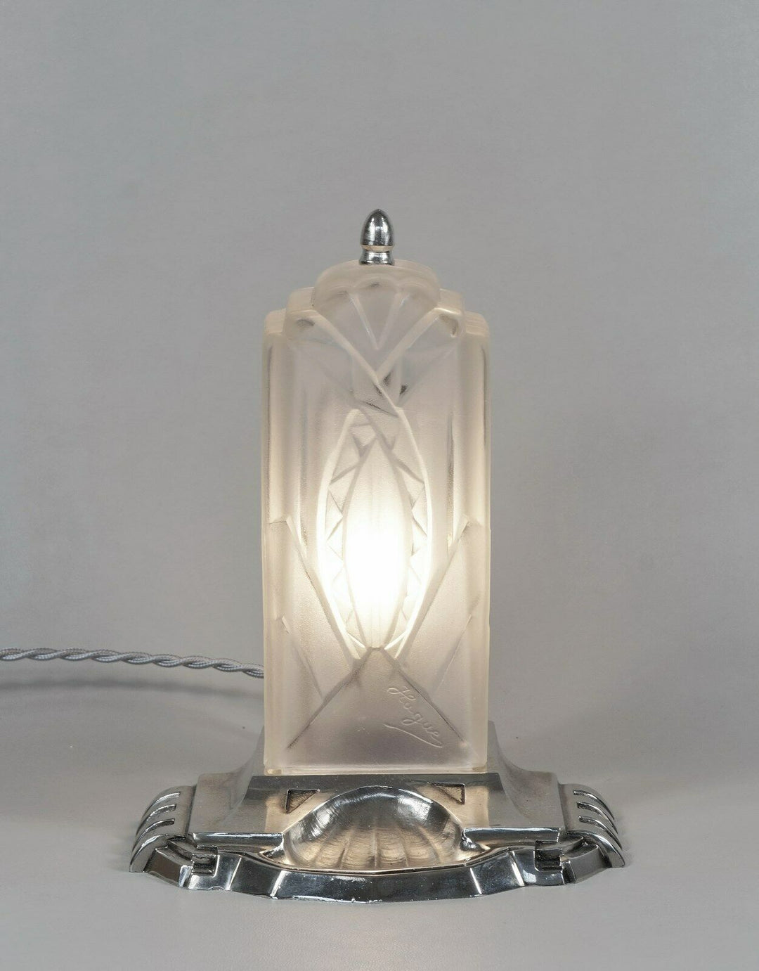 LÉON HUGUE : FRENCH 1930 ART DECO LAMP ......... degué daum era France veilleuse