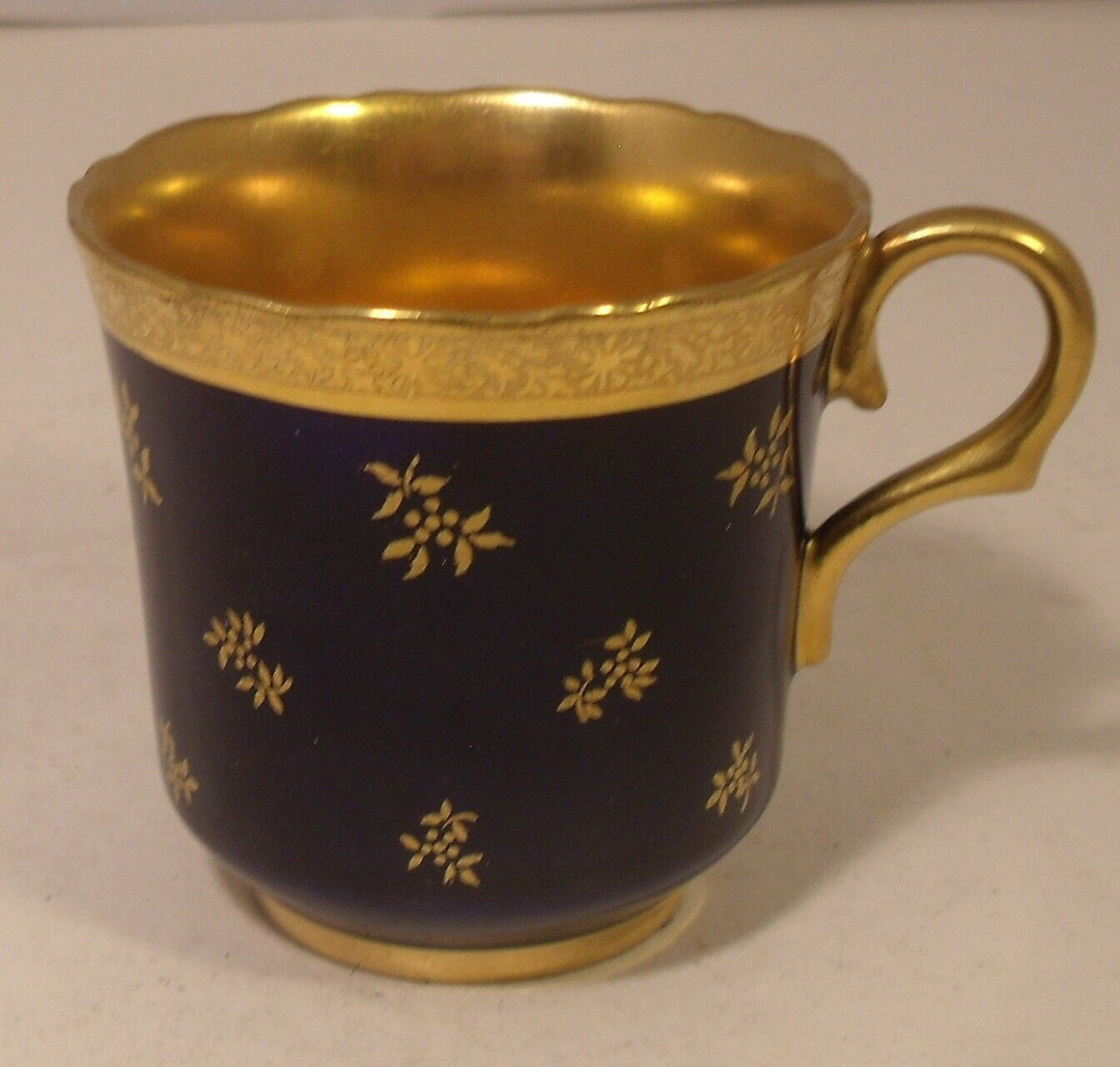 Stunning Coalport Cobalt Blue And Gilded Cabinet Cup And Saucer