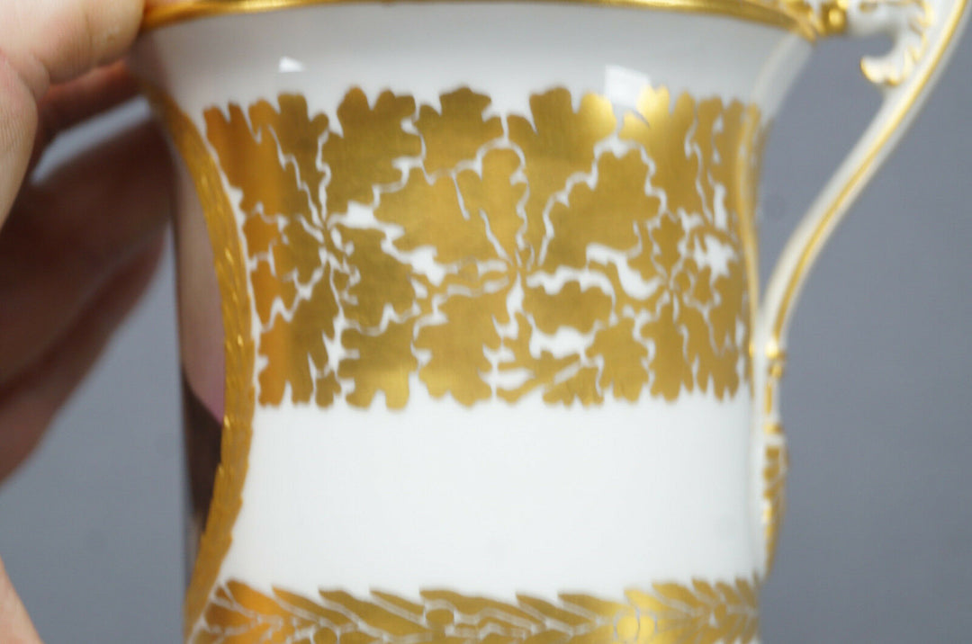 KPM Berlin Hand Painted WWI Wilhelm II Portrait & Gold Leaf Empire Form Cup