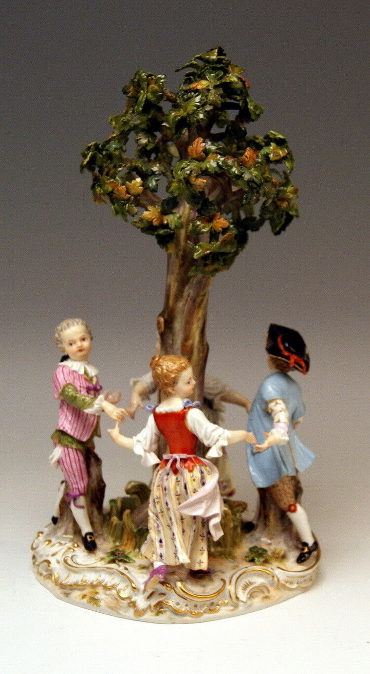 MEISSEN FIGUR GRUPPE GÄRTNER KINDER REIGEN GARDENER CHILDREN MNR: 2728 UM 1850