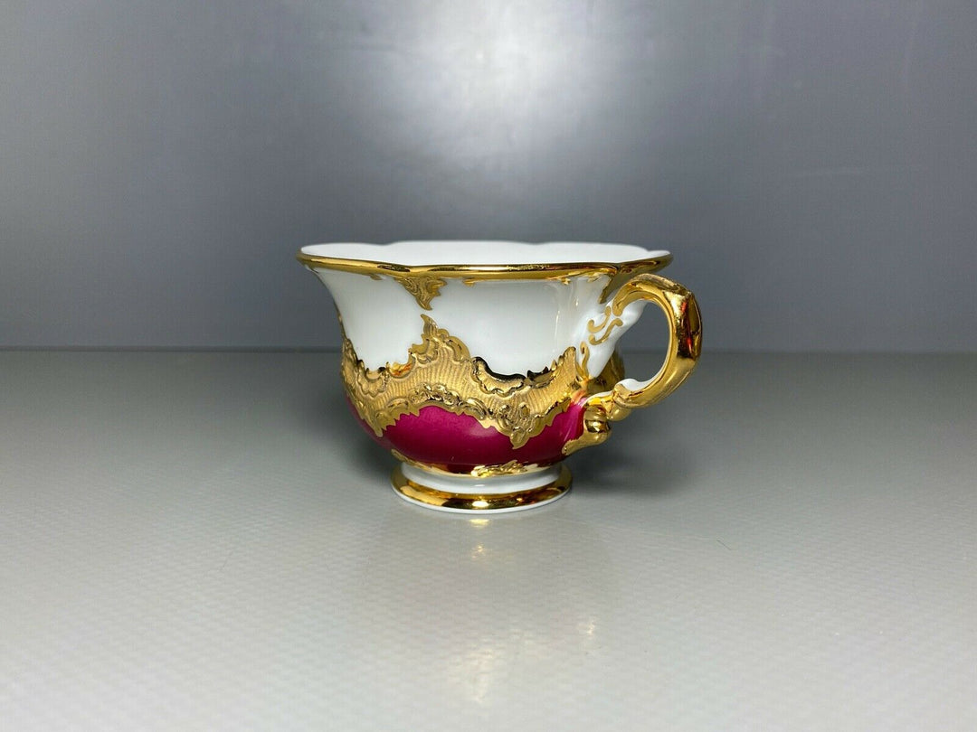 MEISSEN MOKKA GEDECK 2-TLG TASSE UT B-FORM WEINROT ROT BORDEAUX VIEL GOLD Nr.4