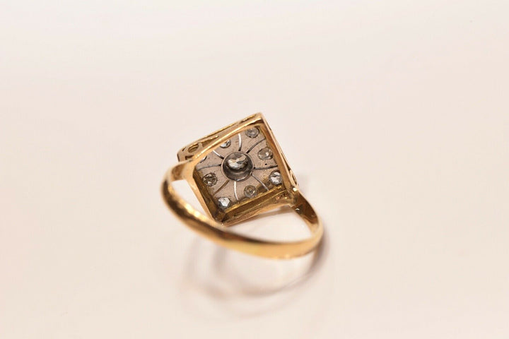 アンティーク アールデコ オリジナル 14K ナチュラルダイヤモンドのナヴェットリング