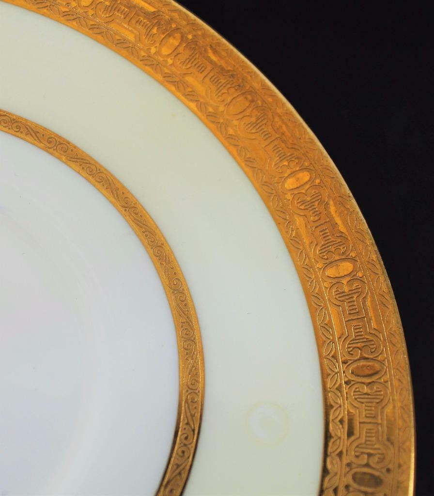 Vintage MINTON England Older Globe Gold Encrusted Cream Band #K155 Cup & Saucer