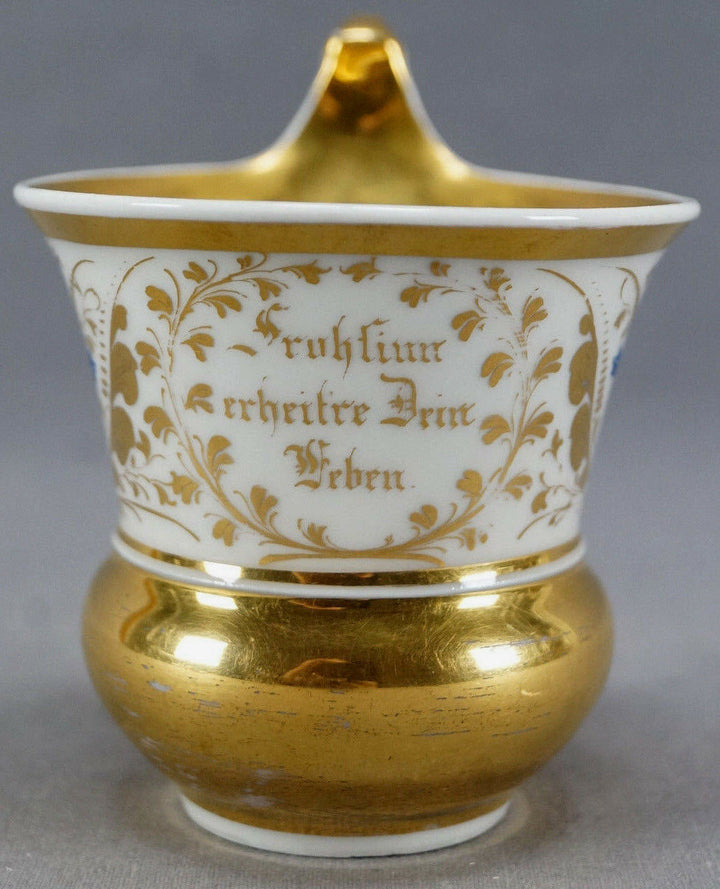 KPM Berlin Hand Painted Blue & Gold Floral Scrollwork Empire Form Cup C. 1820-40