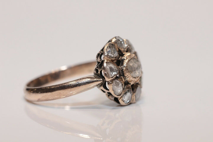 アンティーク オリジナル 8K ナチュラルローズカットダイヤモンドのオスマンリング