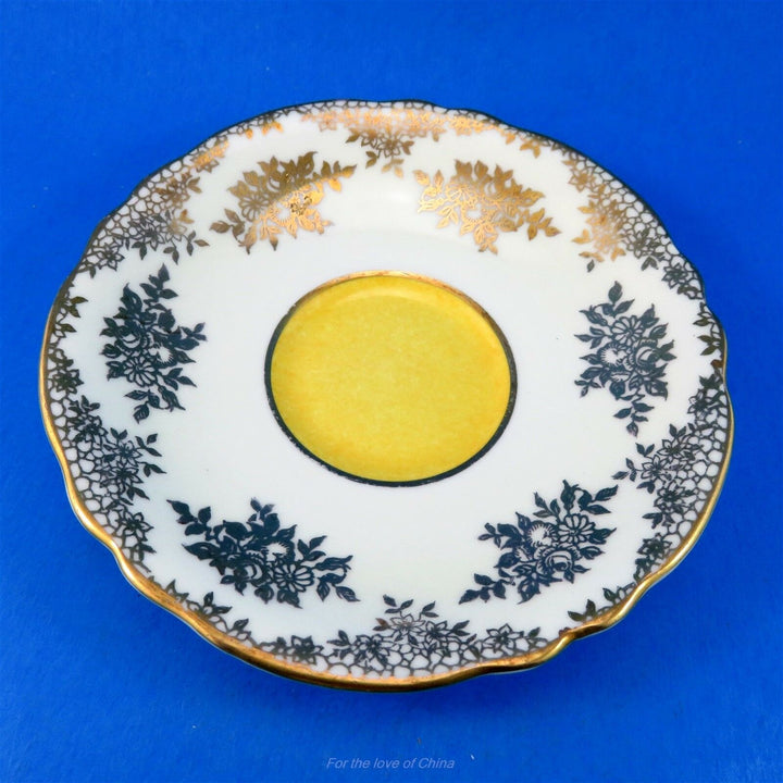 パラゴン　ゴールド装飾　ヨークイエロー＆ゴールドハンドル　ティーカップ&ソーサー