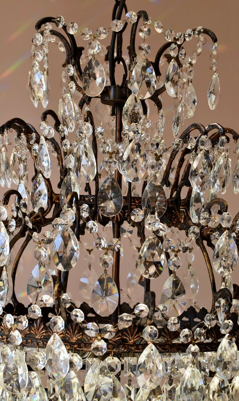 Opulent French Style Vintage Crystal Chandelier Antique Lighting Home Light Lamp