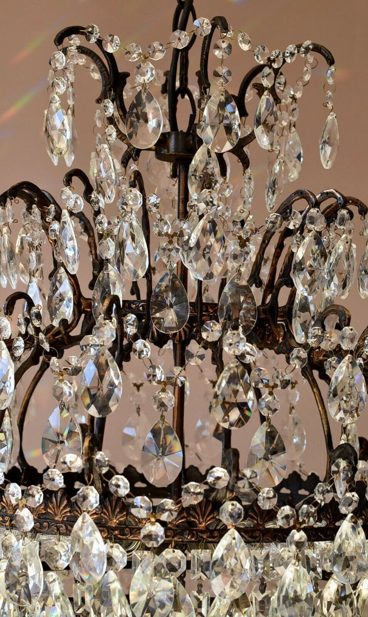 Opulent French Style Vintage Crystal Chandelier Antique Lighting Home Light Lamp