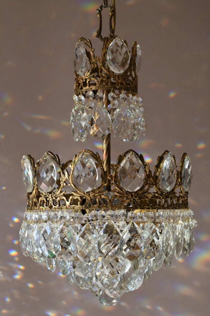 Easy Fit Antique / Vintage Crystal Chandelier, Empire Style Home Living Lamp