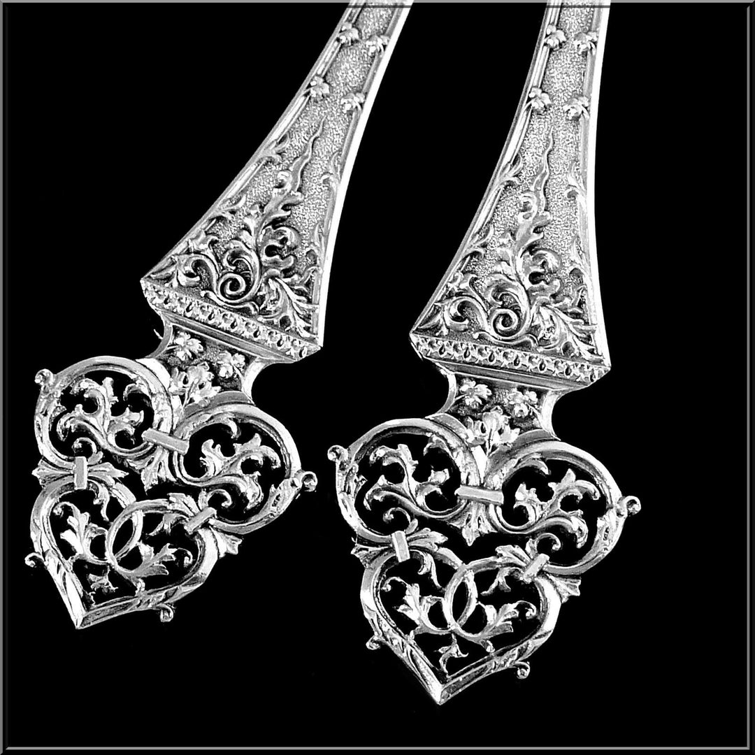 Puiforcat Masterpiece French Sterling Silver Fish Servers 2 Pc, Trilobé
