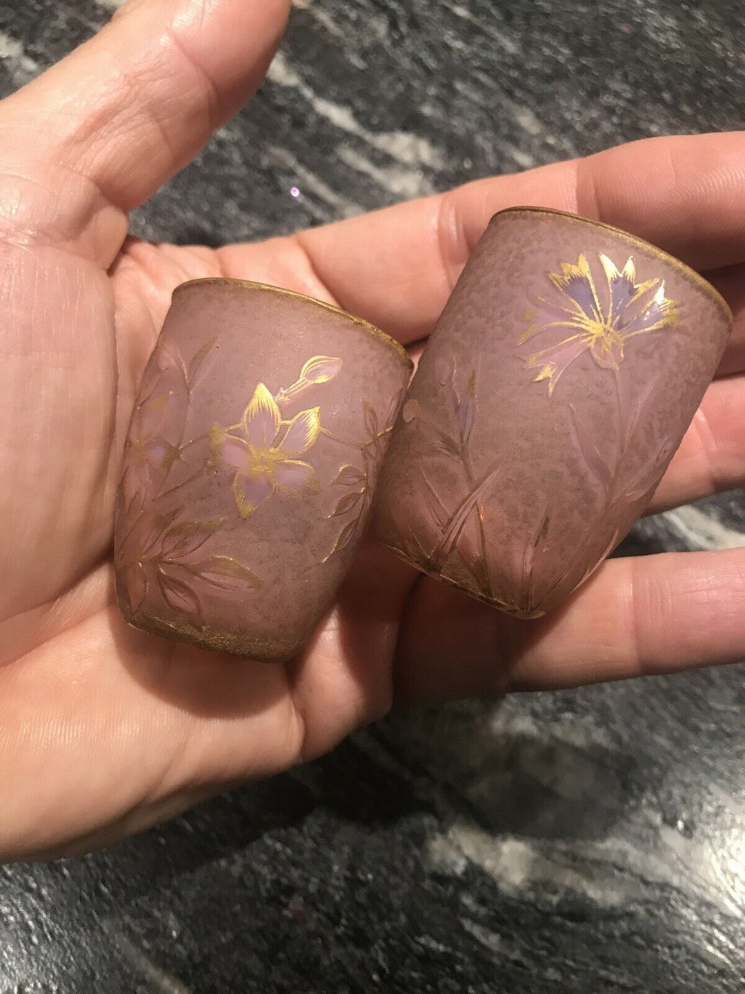 Paire Gobelets Daum Nancy