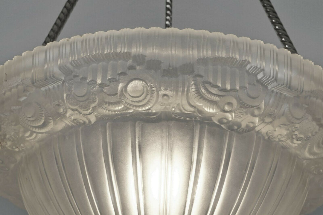 LELEU : FRENCH 1925 ART DECO CHANDELIER ......... 1930 pendant lamp lampe JEHEL