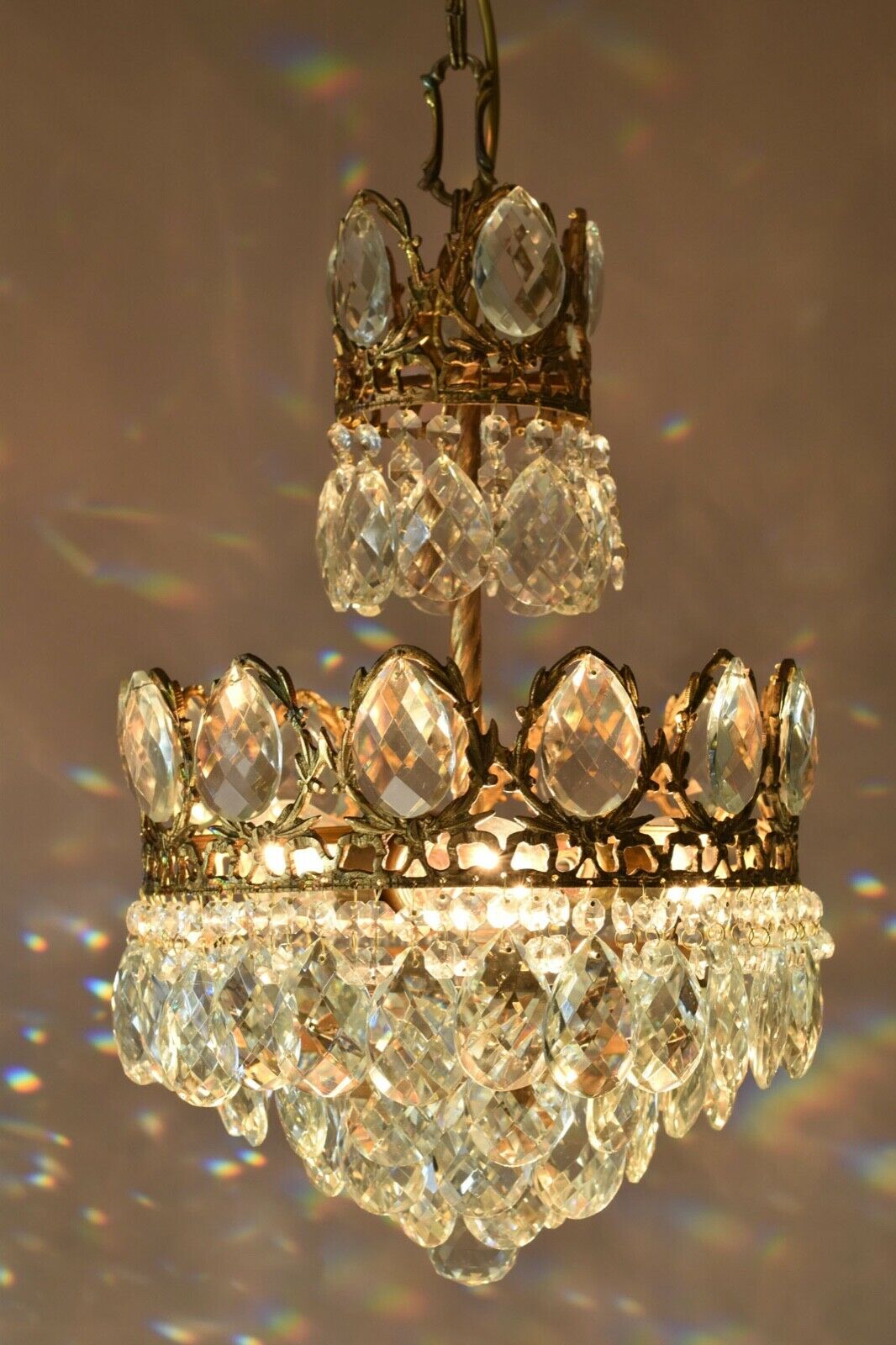 Easy Fit Antique / Vintage Crystal Chandelier, Empire Style Home Living Lamp