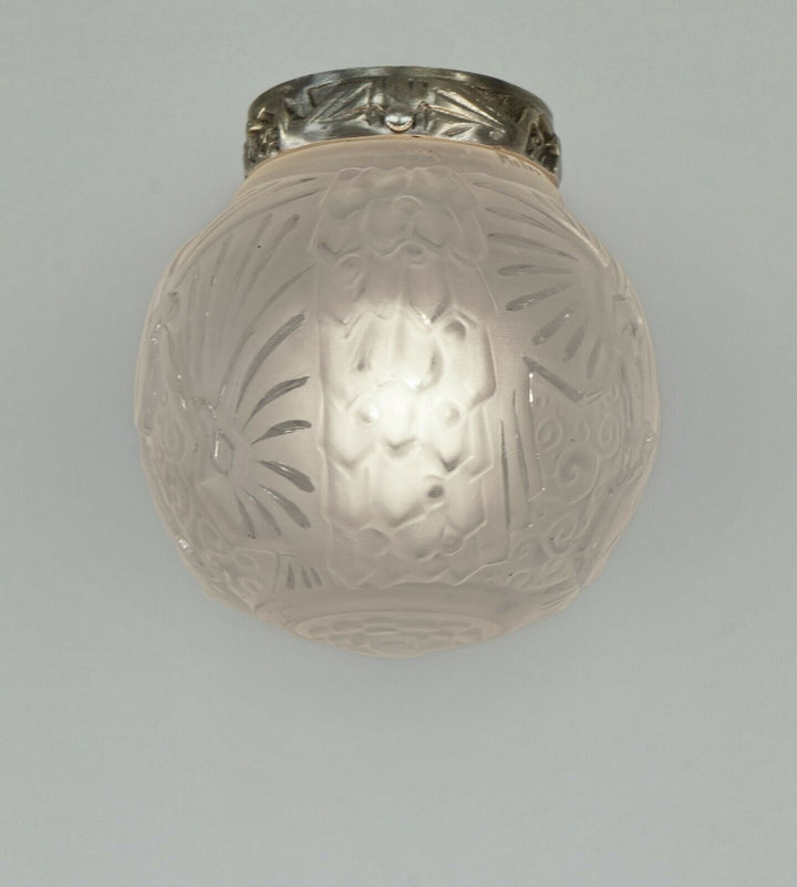 ミューラー兄弟 フレンチ・アールデコ調フラッシュマウント(クジャク)  ペア 1930年